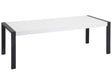 Dining Room Table White with Black Legs Powder Coated 8 Seater 220 x 90 x 76 cm Modern Design Beliani