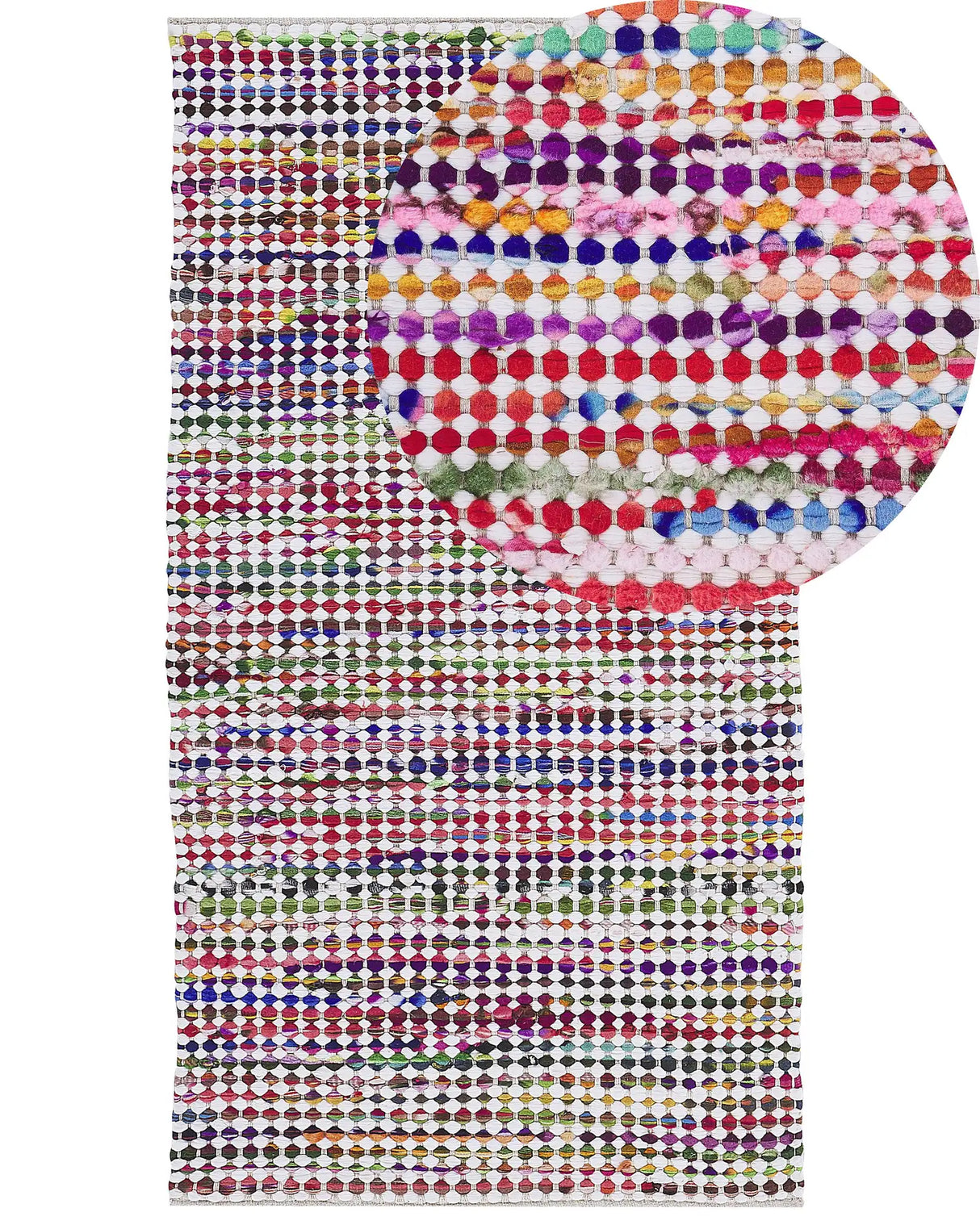 Area Rug Multicolour Polyester Cotton 80 x 150 cm Rectangular Handwoven Boho Eclectic Beliani