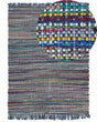 Rag Rug Blue Cotton 160 x 230 cm Rectangular Handmade Boho Eclectic Beliani