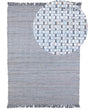Rag Rug Grey Cotton 160 x 230 cm with Fringe Rectangular Handmade Boho Eclectic Beliani