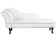 Chaise Lounge White Right Hand Faux Leather Buttoned Beliani