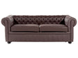 Chesterfield Sofa Brown Genuine Leather 3 Seater Beliani