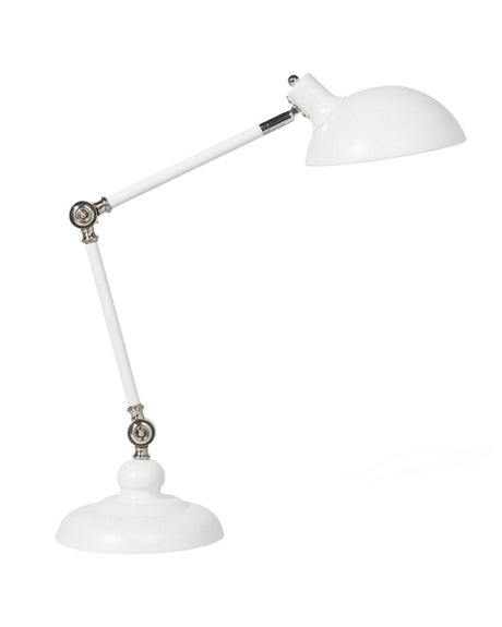 Desk Lamp White Metal 80H cm Adjustable Arm Table Lamp Beliani