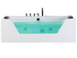 Massage Points Bath White Silver with LED Sanitary Acrylic and Glass Single 174 x 79 cm Beliani