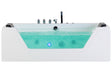 Massage Points Bath White Silver with LED Sanitary Acrylic and Glass Single 174 x 79 cm Beliani