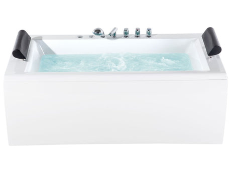 Bath White with Silver Sanitary Acrylic Single 172 x 83 cm Freestanding Modern Beliani