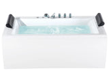 Bath White with Silver Sanitary Acrylic Single 172 x 83 cm Freestanding Modern Beliani