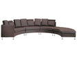Curved Sofa Brown Faux Leather Modular 7-Seater Adjustable Headrests Modern Beliani