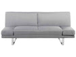 Sofa Bed Grey Fabric Upholstery 3 Seater Click Clack Mechanism Adjustable Armrests Beliani