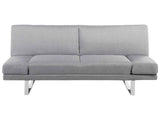 Sofa Bed Grey Fabric Upholstery 3 Seater Click Clack Mechanism Adjustable Armrests Beliani