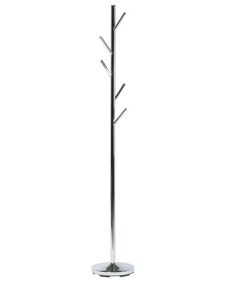 Coat Stand Silver Metal Coat Jacket Rack Hallway Beliani