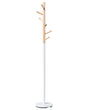 Coat Stand Brown and White Hall Coat Rack Jackets Rack Beliani