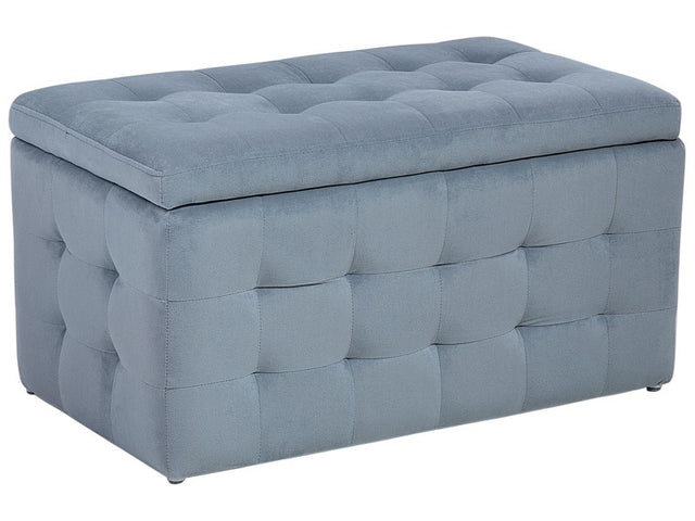 Ottoman Grey Velvet Tufted Upholstery Bedroom Bench with Storage Beliani