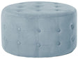 Footstool Grey Velvet Round Pouffe Button Tufted Upholstery Beliani