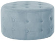 Footstool Grey Velvet Round Pouffe Button Tufted Upholstery Beliani