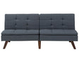 Sofa Bed Grey 3-Seater Quilted Upholstery Click Clack Split Back Metal Legs Beliani