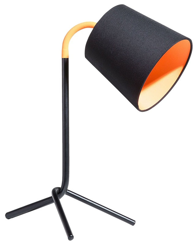 Table Lamp Black with Orange Metal 42H cm Tripod Base Modern Designer Night Lamp Beliani