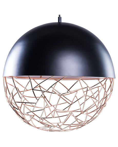 1-Light Globe Pendant Light Black Lamp Framework Modern Beliani