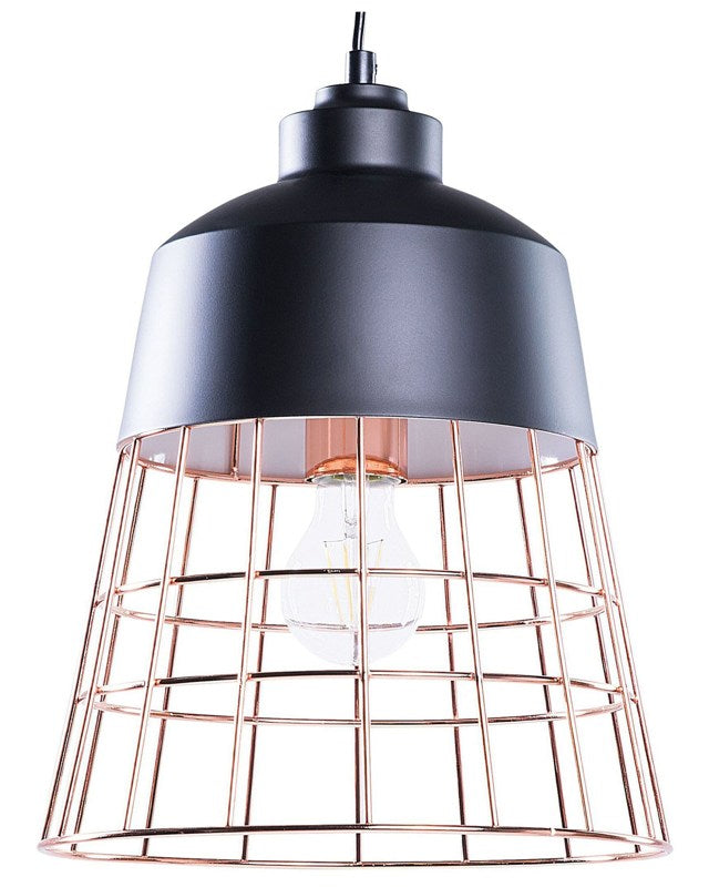 1-Light Pendant Ceiling Lamp Black Industrial Beliani