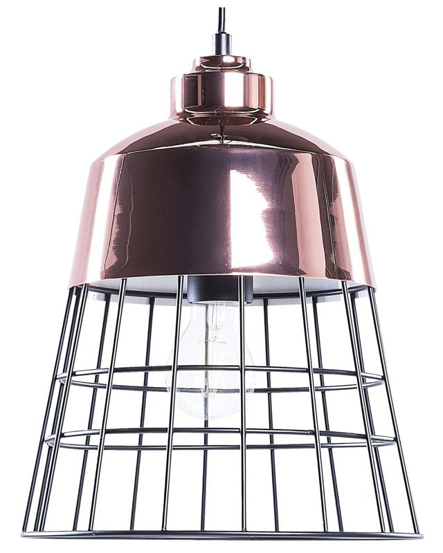 1-Light Pendant Ceiling Lamp Copper Industrial Beliani