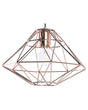 1 Light Copper Pendant Ceiling Cage Shape Geometric Metal Naked Wire Beliani