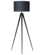 Floor Lamp Black Polycotton 156H cm Black Metal Tripod Legs Drum Shade Modern Beliani