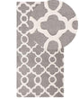 Rug Grey Wool 80 x 150 cm Trellis Quatrefoil Pattern Hand Tufted Oriental Moroccan Clover Beliani