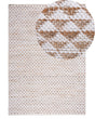 Rug Beige Jute and Cotton Blend 140 x 200 cm Hand Woven Geometric Pattern Beliani