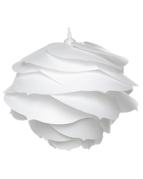 1-Light Pendant Ceiling White Flower Shade  Beliani