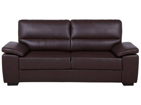 Sofa Brown 3 Seater Faux Leather Living Room Beliani