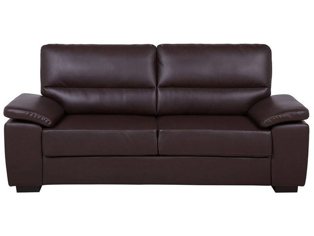 Sofa Brown 3 Seater Faux Leather Living Room Beliani