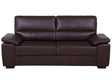 Sofa Brown 3 Seater Faux Leather Living Room Beliani