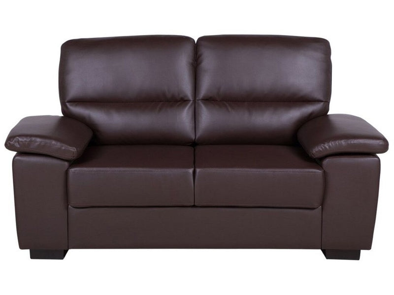 Sofa Brown 2 Seater Faux Leather Living Room Beliani