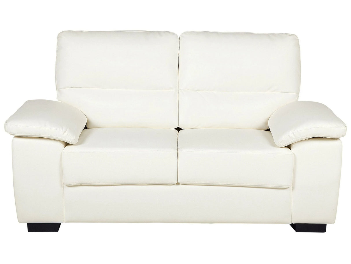 Sofa Off-White 2 Seater Faux Leather Living Room Beliani
