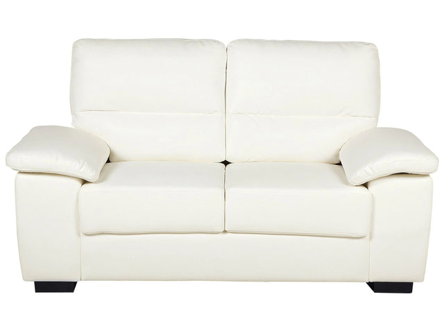 Sofa Off-White 2 Seater Faux Leather Living Room Beliani