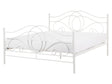 Bed Frame White Metal EU King Size 5ft3 with Slatted Base Headboard and Footboard Retro Vintage Beliani