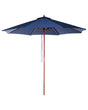 Garden Parasol Blue Fabric  270 x 254H cm Birch Pole Foldable Outdoor Modern Beliani
