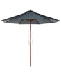 Garden Parasol Grey Fabric  270 x 254H cm Birch Pole Foldable Outdoor Modern Beliani