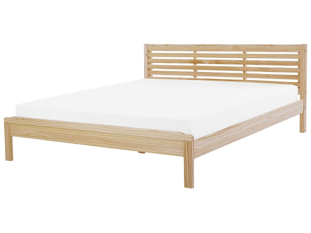 Bed Light Wood EU Super King Size 6ft Headboard Beliani