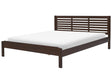 Bed Dark Wood EU Super King Size 6ft Headboard Slatted Beliani