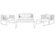 Outdoor Cushion Covers for Garden Set White UV Resistant Zippered Beliani
