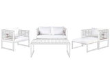 Outdoor Cushion Covers for Garden Set White UV Resistant Zippered Beliani