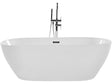 Bath White with Silver Sanitary Acrylic Single 170 x 80 cm Freestanding Modern Beliani