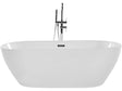Bath White with Silver Sanitary Acrylic Single 170 x 80 cm Freestanding Modern Beliani