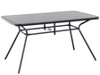 Outdoor Dining Table Black Steel 140 x 80 cm Modern Garden Beliani