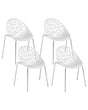 Set of 4 Dining Chairs White Plastic Cut Out Modern Beliani