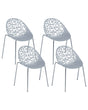 Set of 4 Dining Chairs Grey Plastic Cut Out Modern Beliani