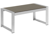 Outdoor Coffee Table Dark Grey Aluminium 90 x 50 cm Metal Frame Synthetic Top Modern Minimalist Beliani