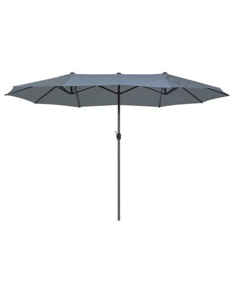 Garden Sun Parasol Dark Grey Fabric Aluminium 247 cm Weather Resistant Beliani