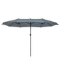 Garden Sun Parasol Dark Grey Fabric Aluminium 247 cm Weather Resistant Beliani